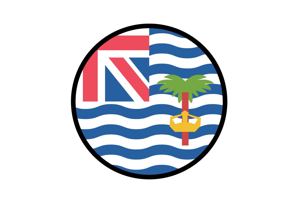 Diego Garcia Flag Circle Sticker Decal
