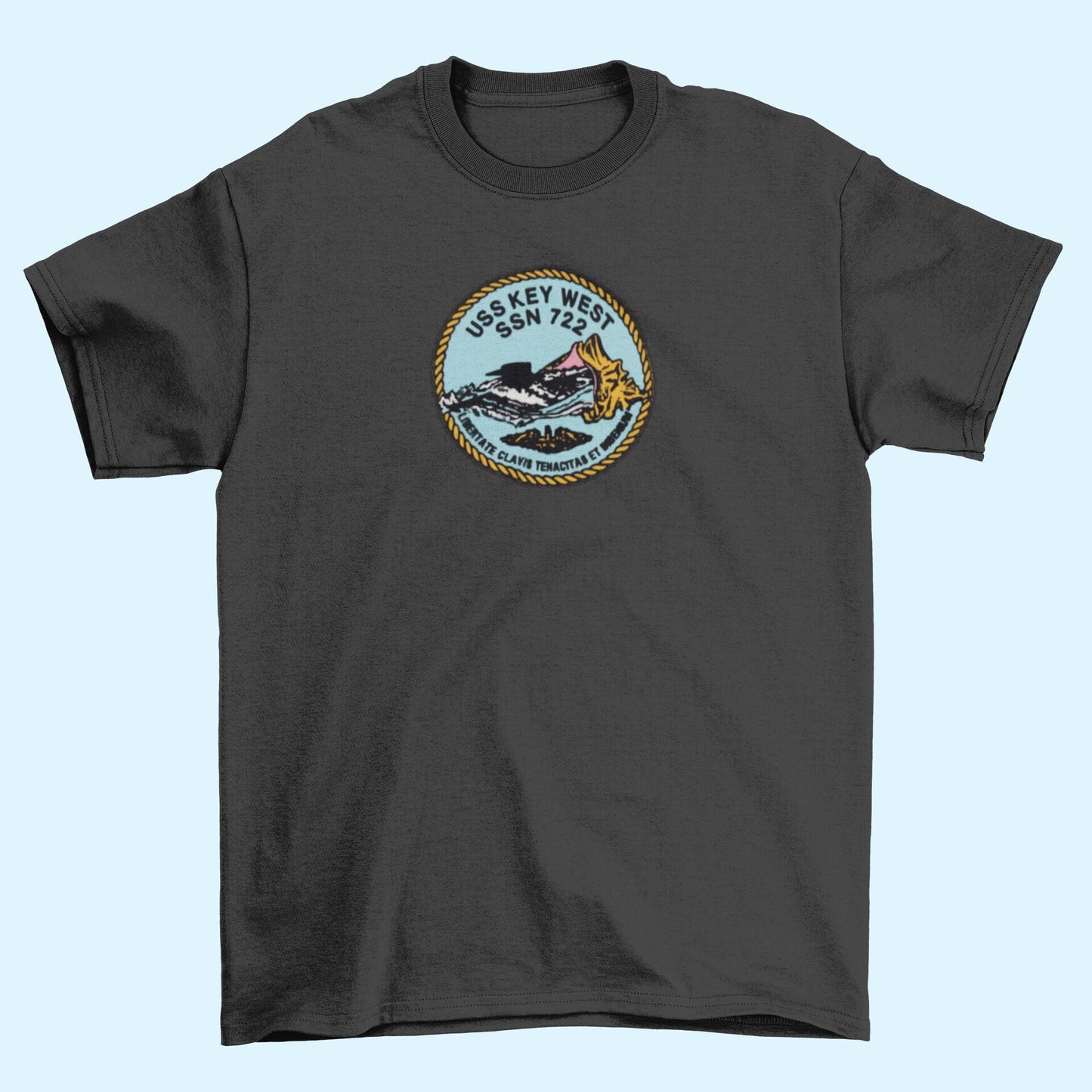 USS Key West SSN-722 Badge Iron On Heat Transfer Vinyl HTV Los Angeles Class Attack Submarine