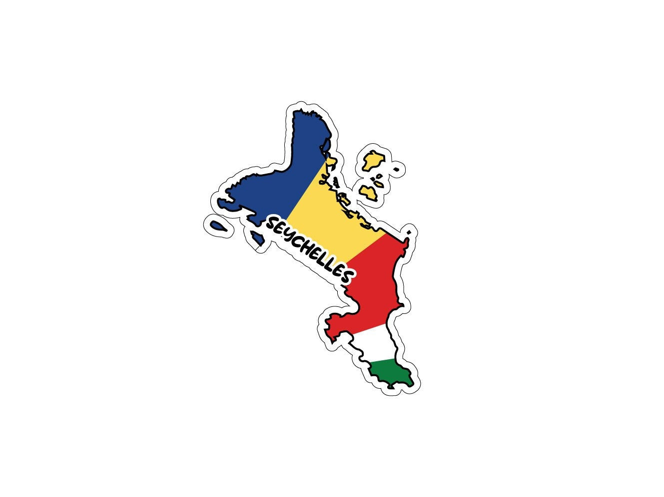 Seychelles Map Flag Sticker Decal