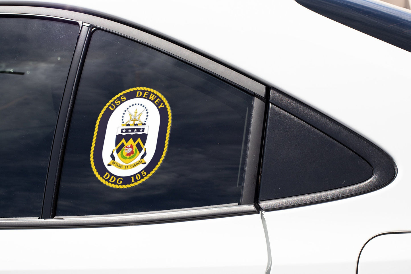 USS Dewey DDG-105 Badge Sticker Decal Arleigh Burke Class Destroyer Car Sticker Bumper Sticker for Car Emblem