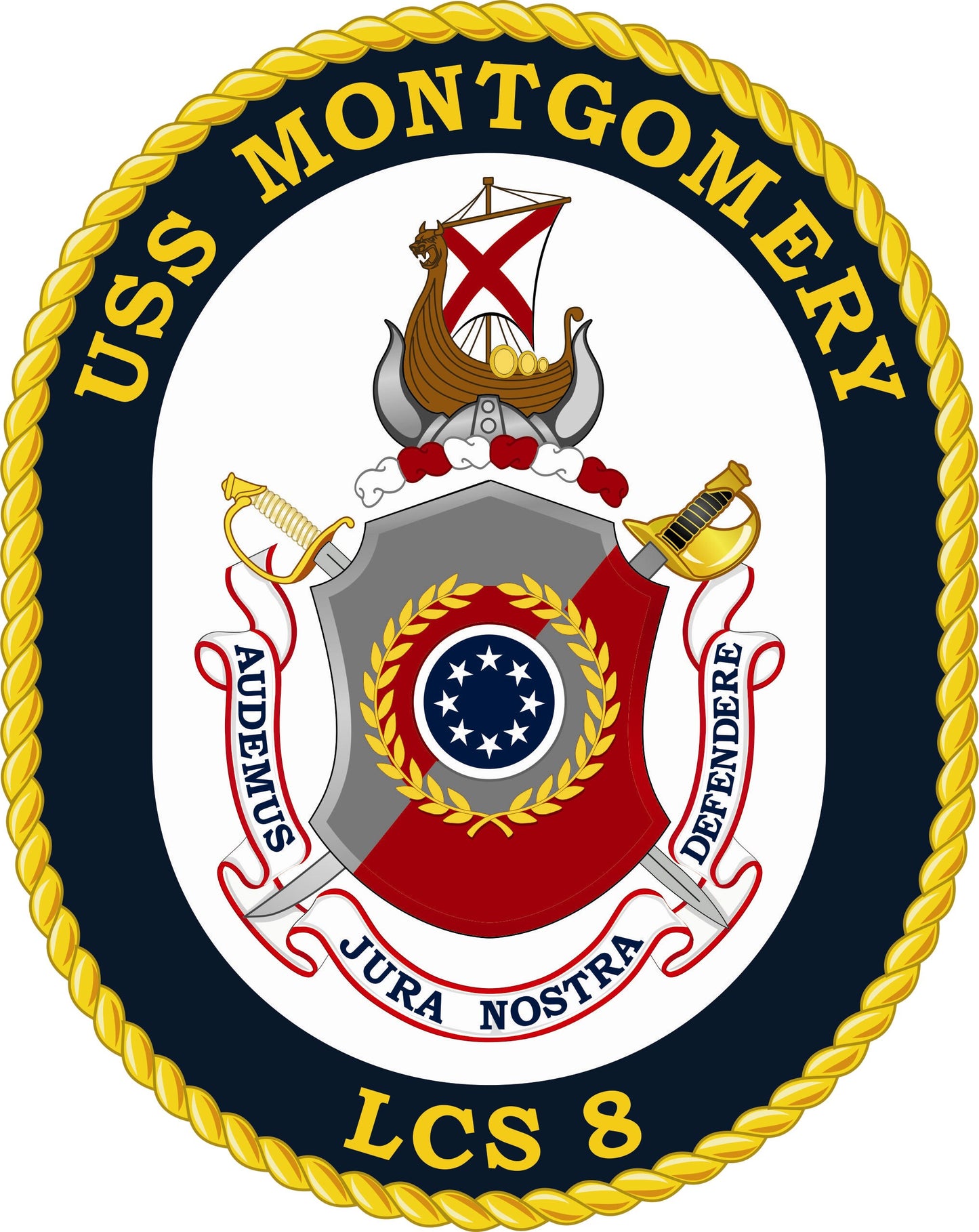 USS Montgomery LCS-8 Badge Iron On Heat Transfer Vinyl HTV Independence Class Littoral combat ship
