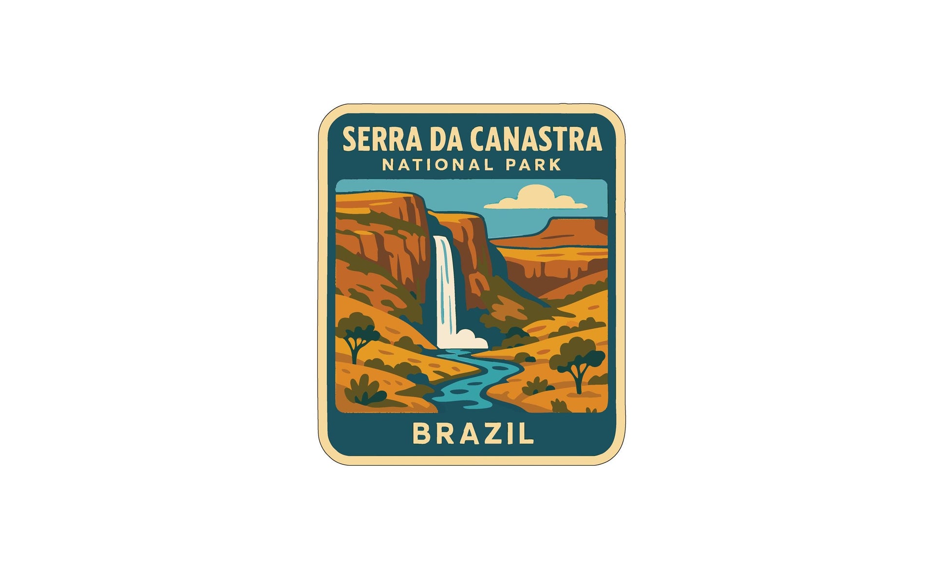 The image is a logo for SERRA DA CANASTRA NATIONAL PARK in BRAZIL.