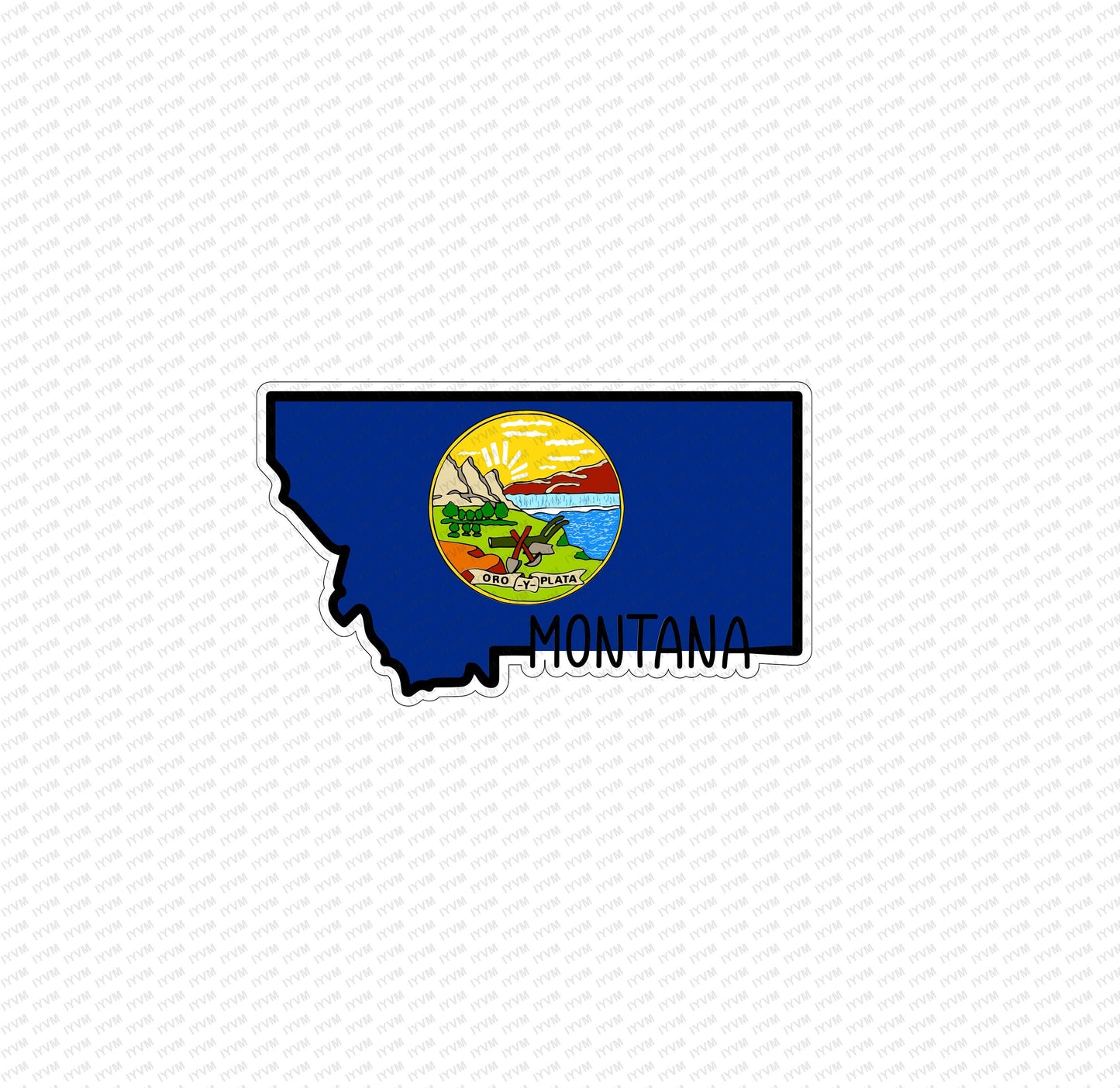 State of Montana Map Flag Sticker Decal  USA Montana State  Helena  The Treasure State  Big Sky Country  The Last Best Place