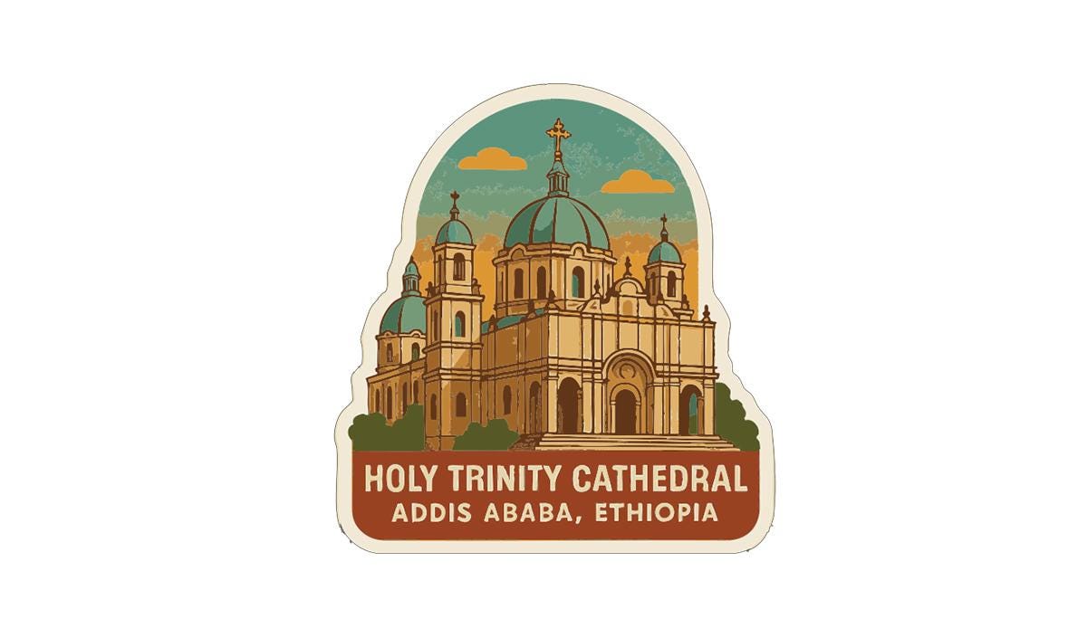 Addis Ababa Holy Trinity Cathedral Iron On Heat Transfer Vinyl HTV Symbolic