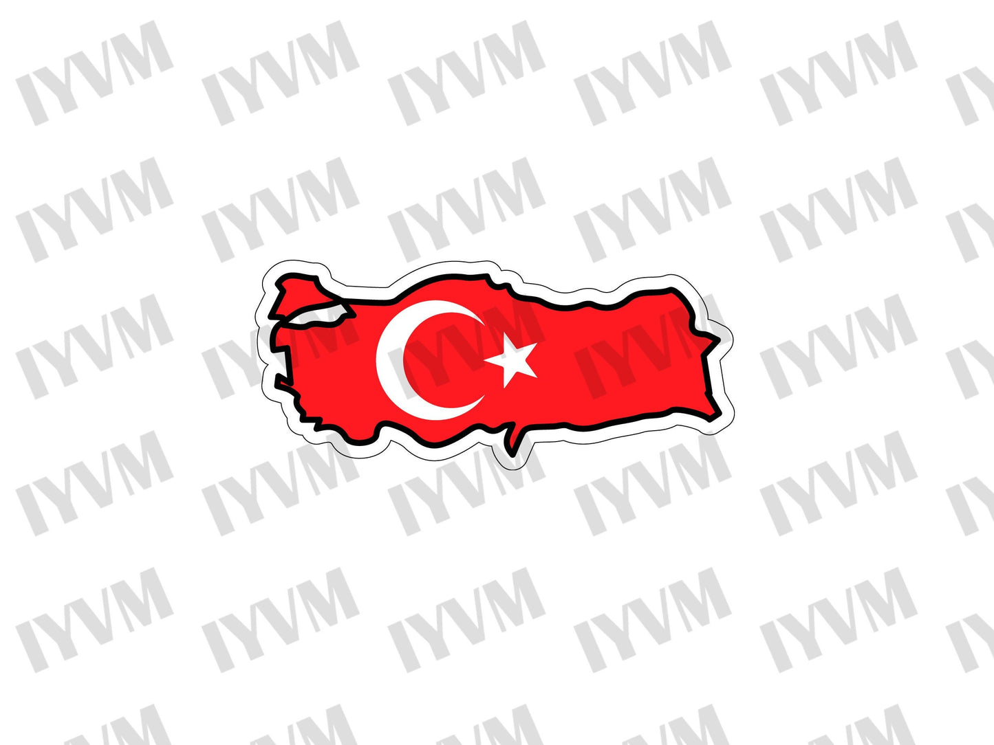 Turkey Map Flag Sticker Decal / Republic of Turkey / Türkiye Cumhuriyeti / Ankara / Turkish /