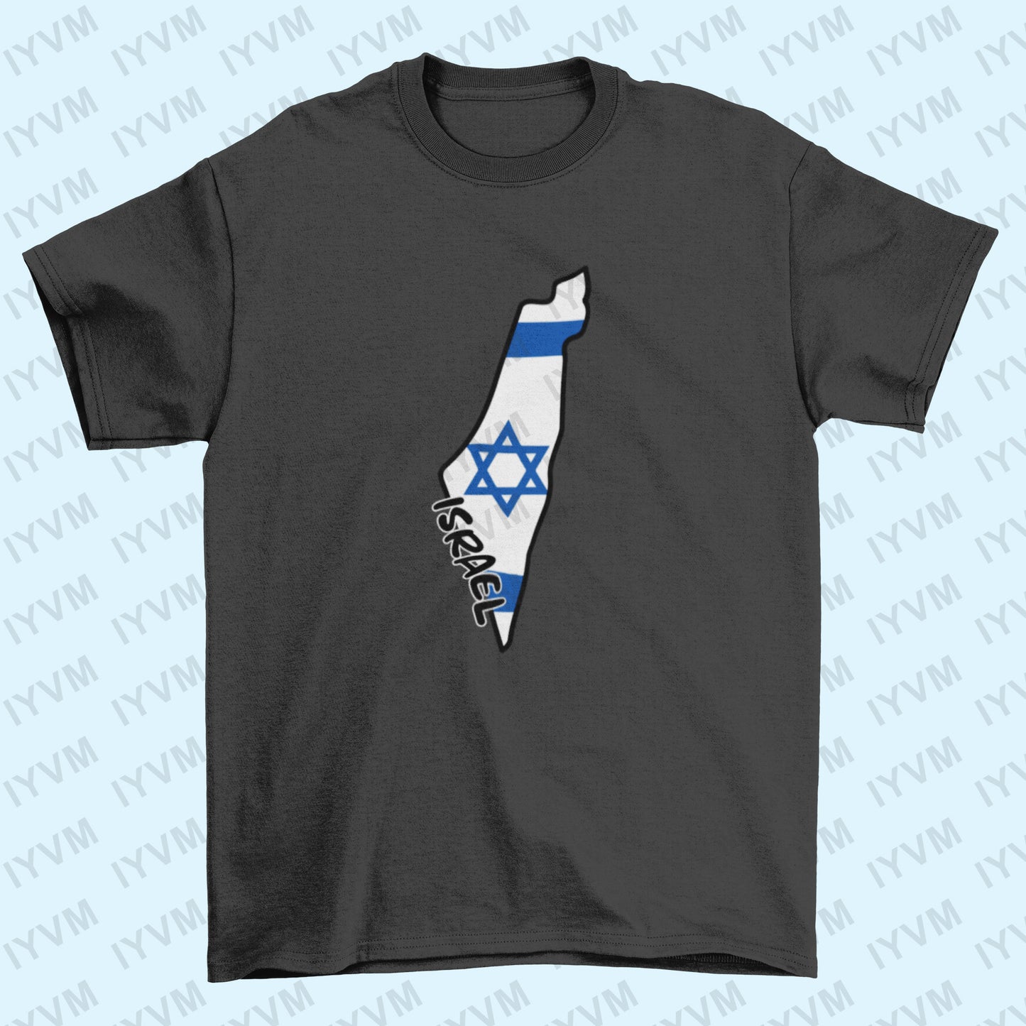 Israel Map Iron On Heat Transfer Vinyl HTV / State of Israel / Jerusalem / Hebrew /