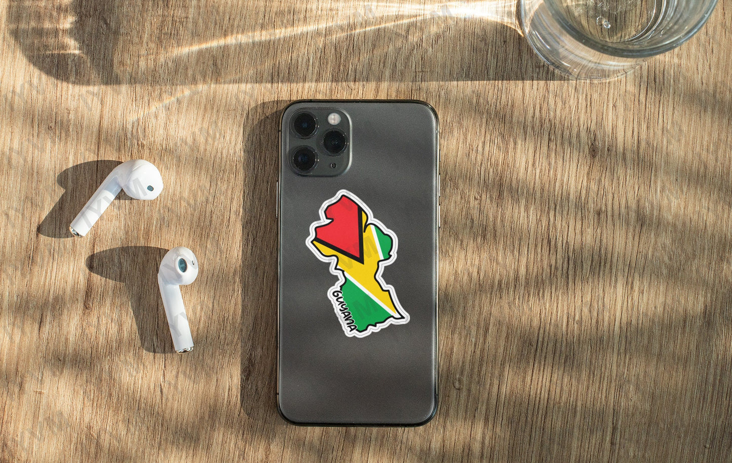 Guyana Map Flag Sticker Decal / Co‑operative Republic of Guyana / One People, One Nation, One Destiny / Georgetown / Guyanese