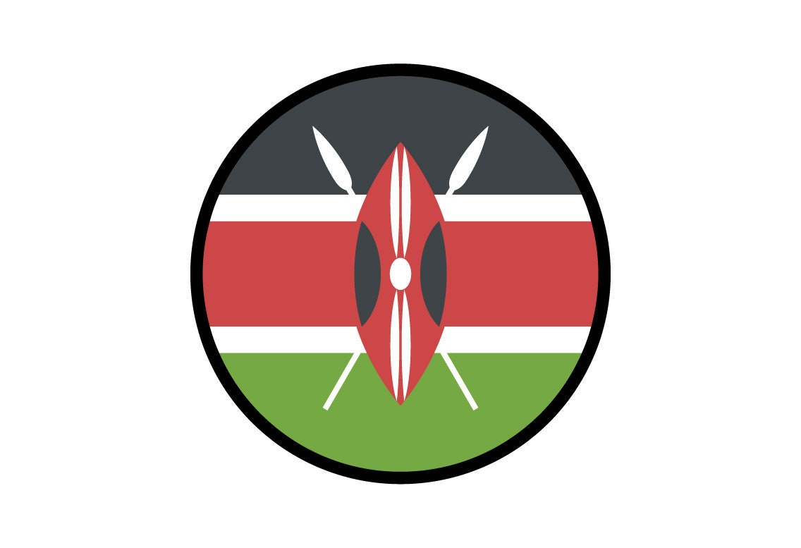 Kenya Flag Circle Sticker Decal