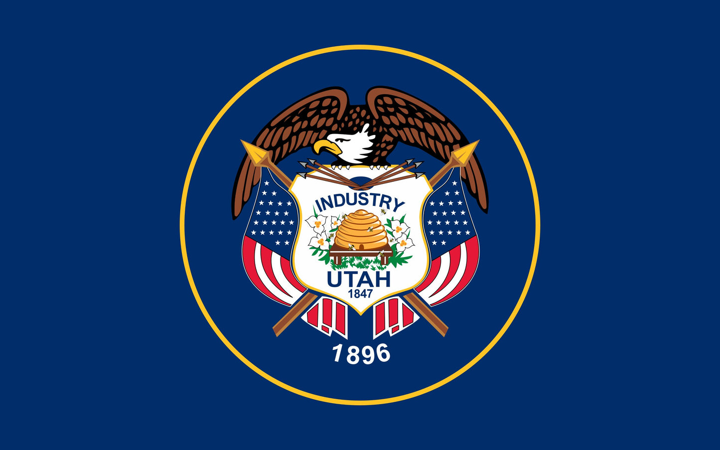 State of Utah Flag Iron On Heat Transfer Vinyl HTV  Utah State  Salt Lake City  The Beehive State  Crossroads of the West  Mormon State