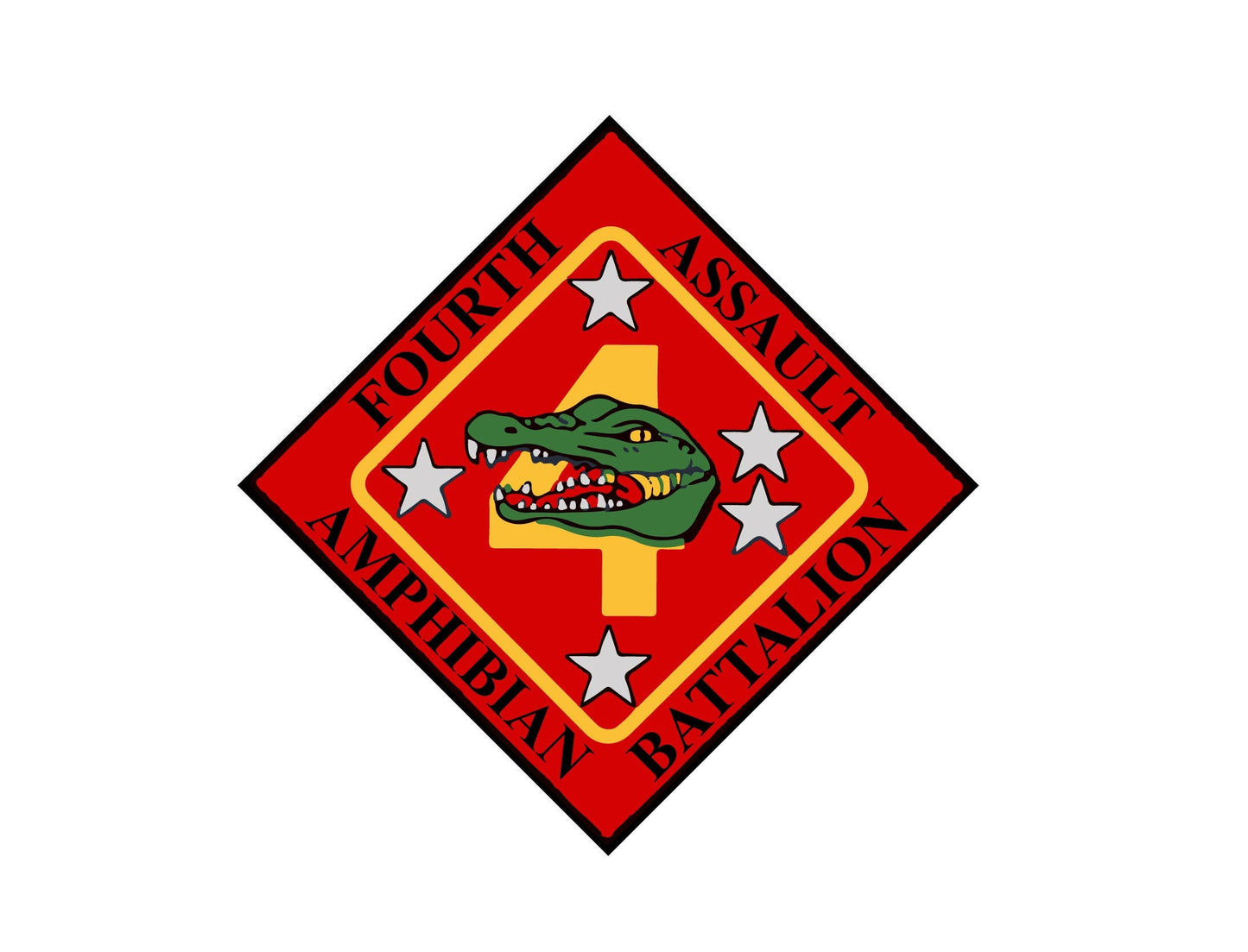 US Marine Corps Badge Sticker Decal  4th Assault Amphibian Battalion 4th Tracks Car Sticker Bumper Sticker for Car Emblem