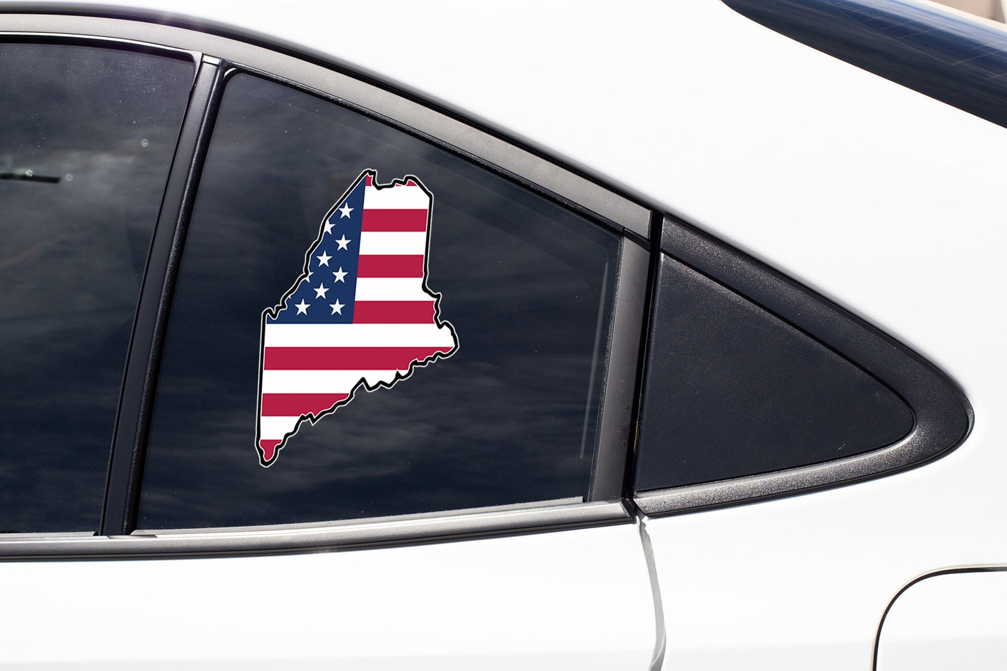 a car with a sticker of the state of texas on it