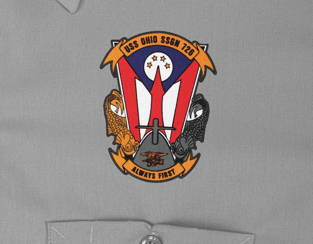 USS Ohio SSGN-726 Badge Iron On Heat Transfer Vinyl HTV Ohio Class Guided Missile Submarine