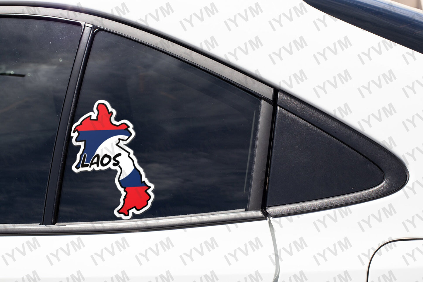 Laos Map Flag Sticker Decal / Lao People's Democratic Republic /  Vientiane / Lao Laotian /