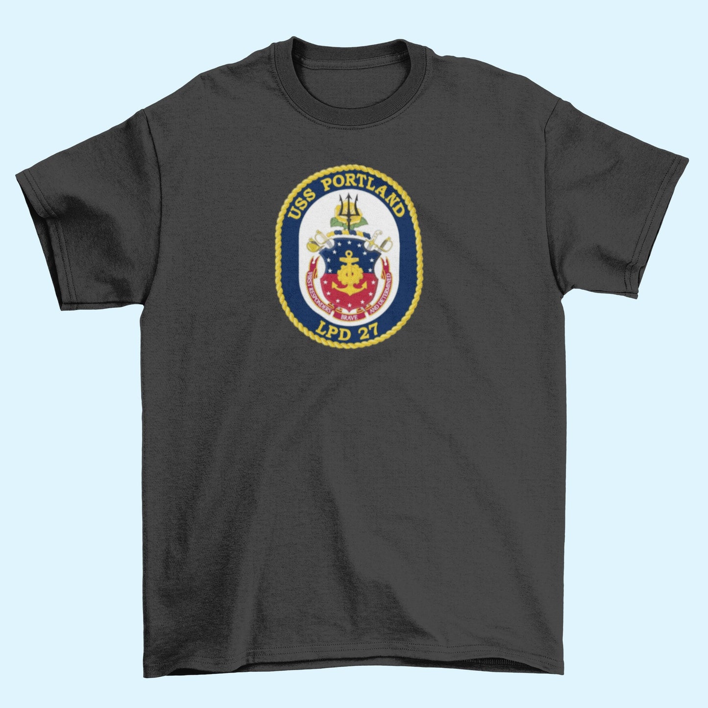 USS Portland LPD-27 Badge Iron On Heat Transfer Vinyl HTV San Antonio Class Amphibious transport dock