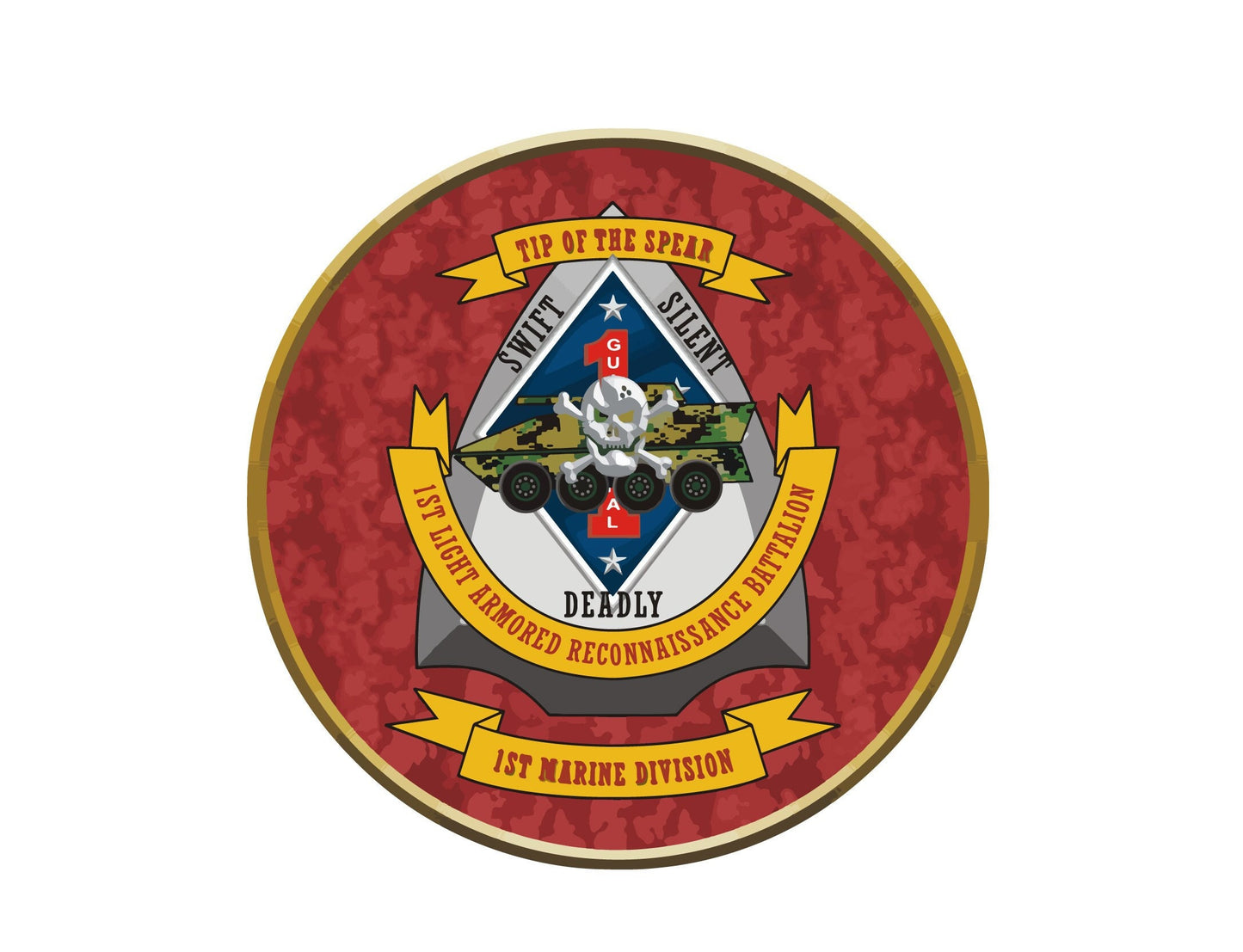 US Marine Corps Badge Sticker Decal  1st Light Armored Reconnaissance Battalion Highlanders Car Sticker Bumper Sticker for Car Emblem
