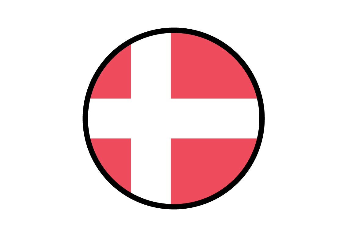 Denmark Flag Circle Sticker Decal
