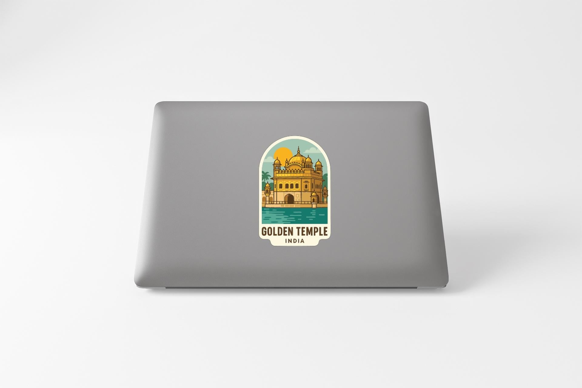 a sticker or decal of the Golden Temple in India, which is a famous Hindu temple located in Amritsar, India.