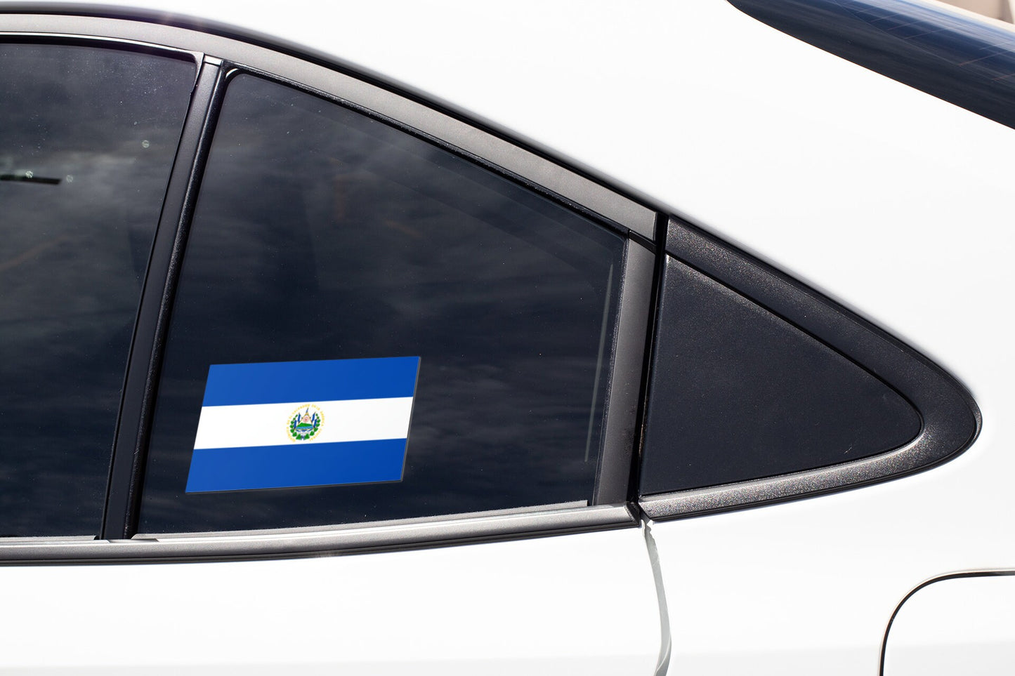 El Salvador Flag Sticker Decal / Republic of El Salvador / Dios, Unión, Libertad / San Salvador / Salvadoran Salvadorian