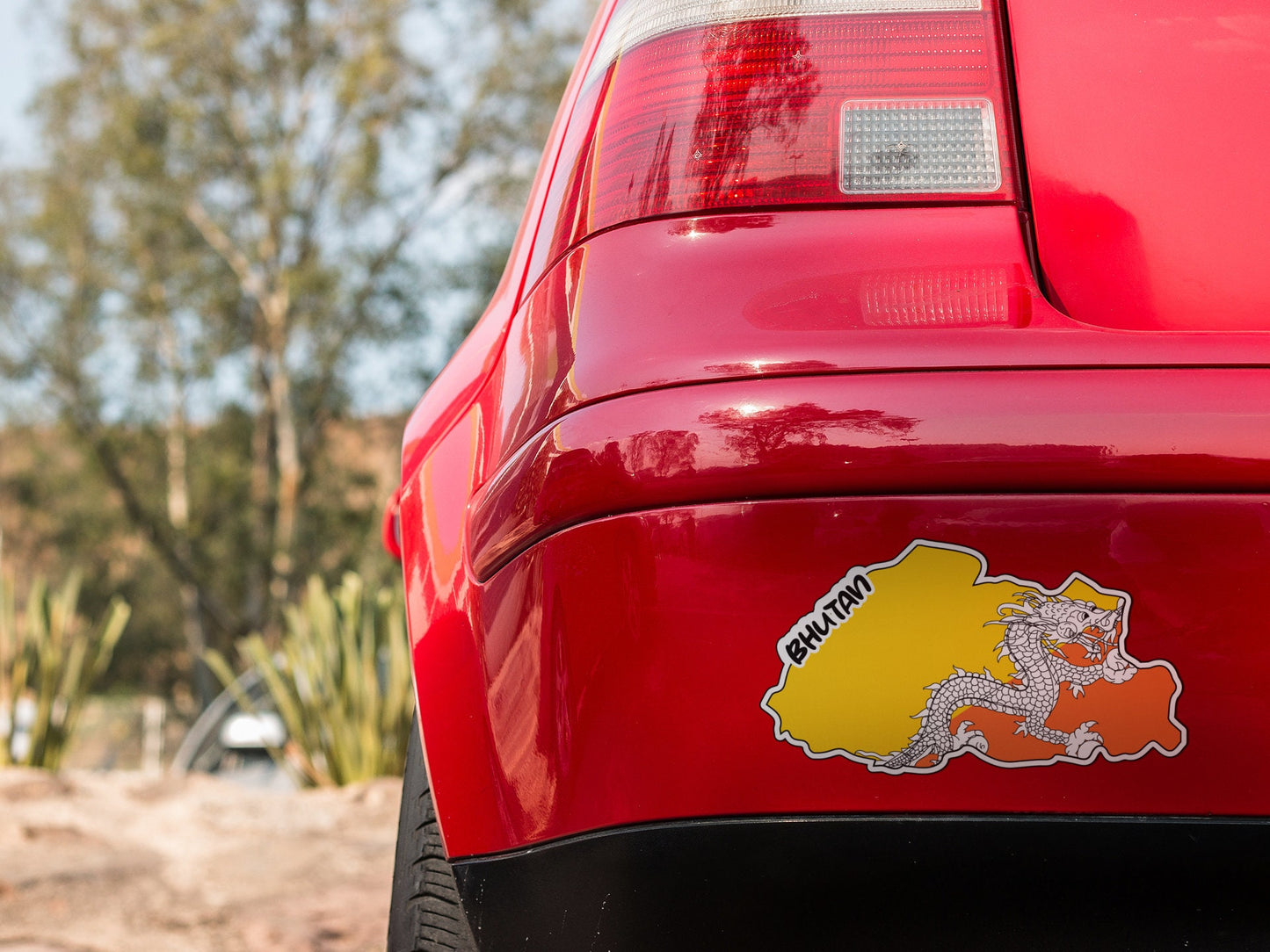Bhutan Map Flag Sticker Decal