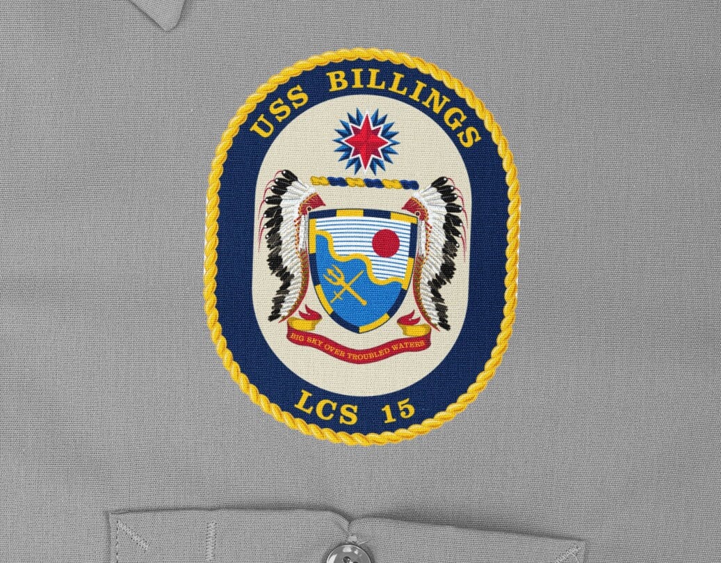 USS Billings LCS-15 Badge Iron On Heat Transfer Vinyl HTV Freedom Class Littoral combat ship