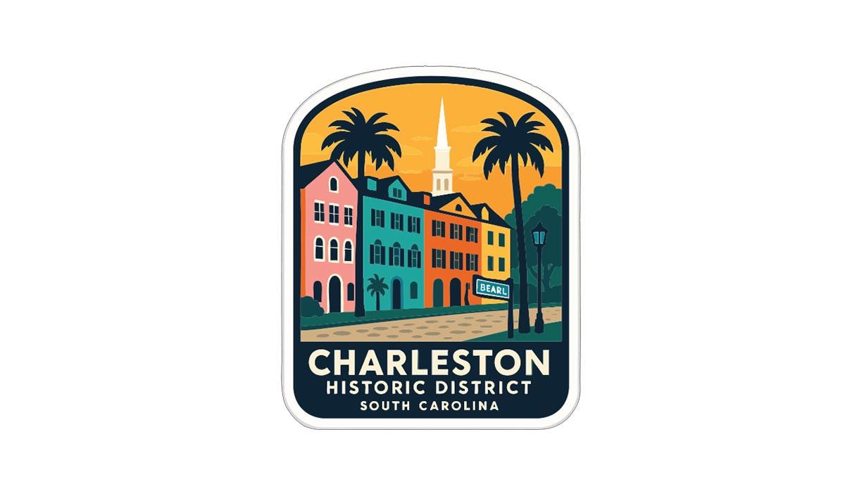Charleston Historic District Iron On Heat Transfer Vinyl HTV Symbolic Landmark