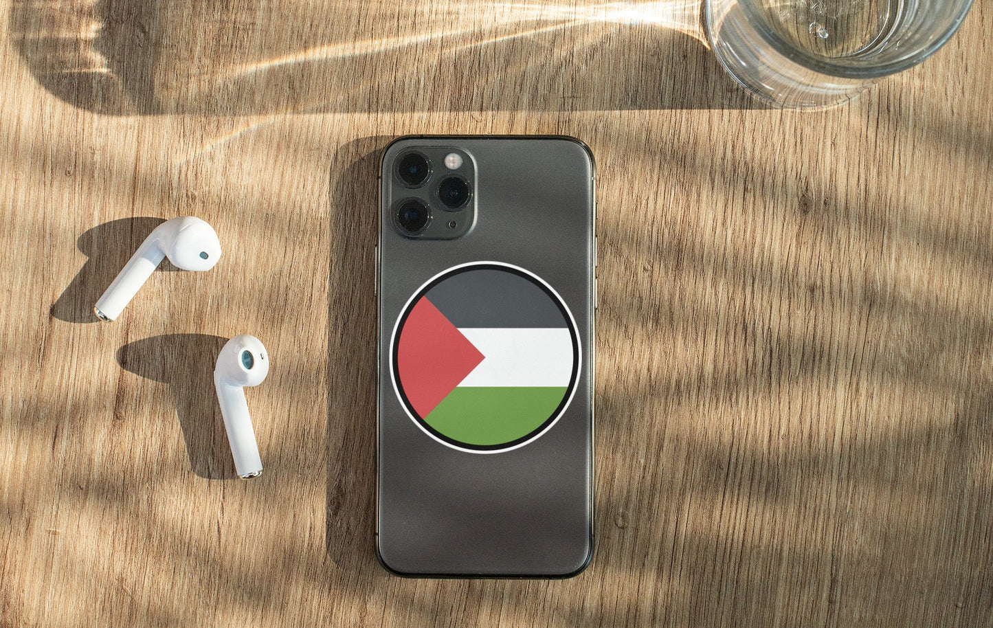 Palestinian Authority Flag Circle Sticker Decal