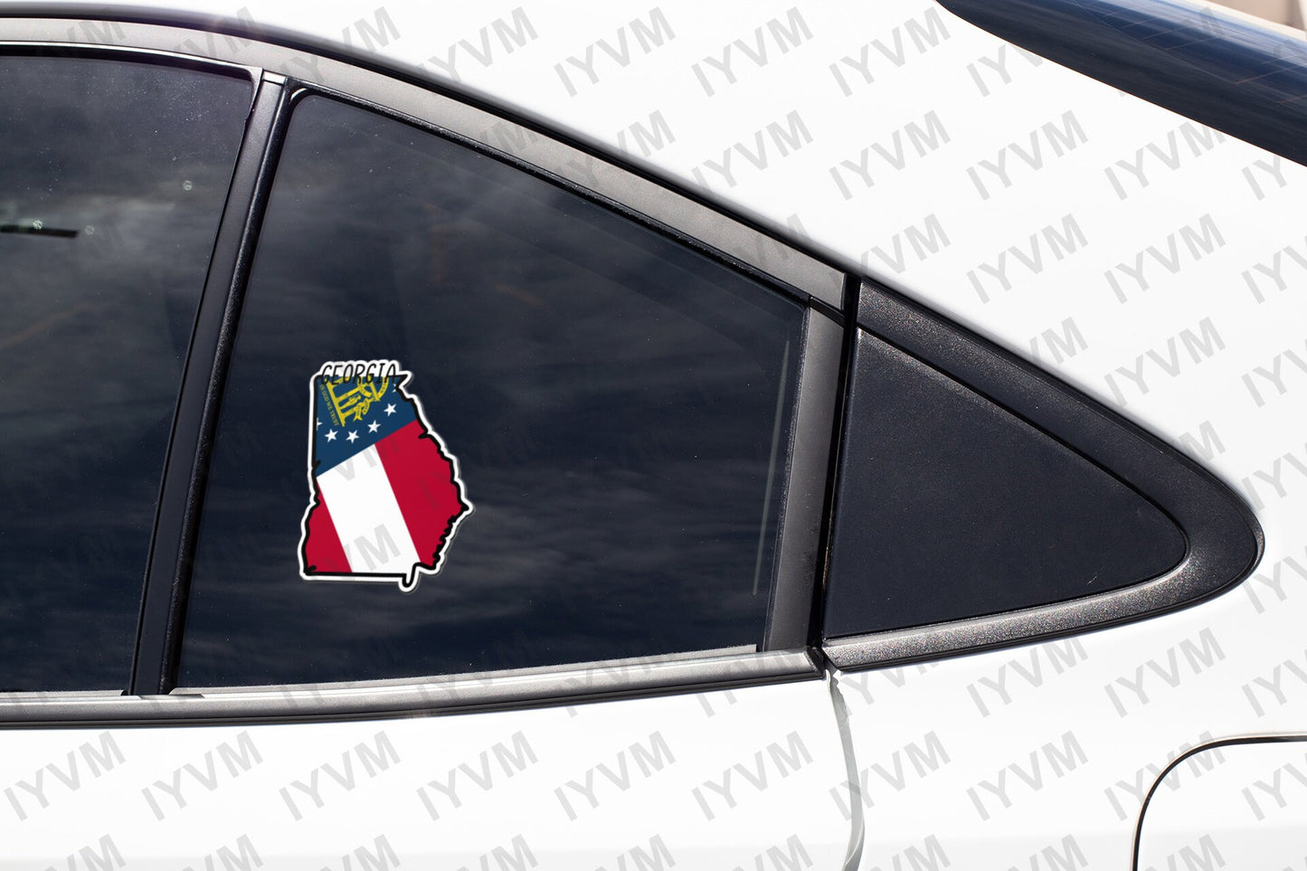 State of Georgia Map Flag Sticker Decal  USA Georgia State  Atlanta  The Peach State  Cracker State / Empire State of the South