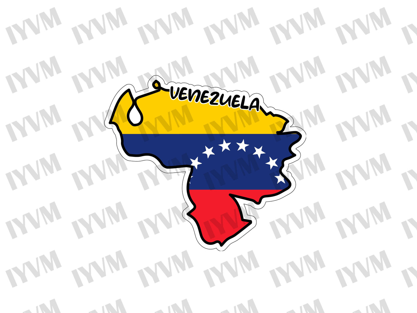 Venezuela Map Flag Sticker Decal / Bolivarian Republic of Venezuela / República Bolivariana de Venezuela / Caracas / Venezuelan
