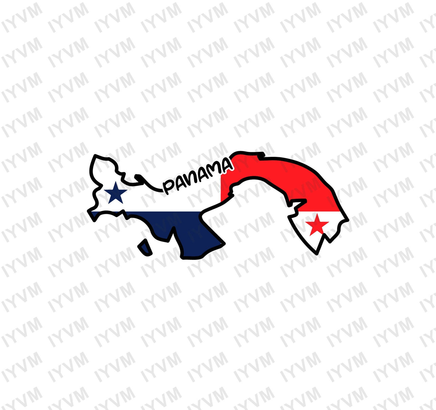Panama Map Iron On Heat Transfer Vinyl HTV / Republic of Panama / Pro Mundi Beneficio / Panama City / Panamanian