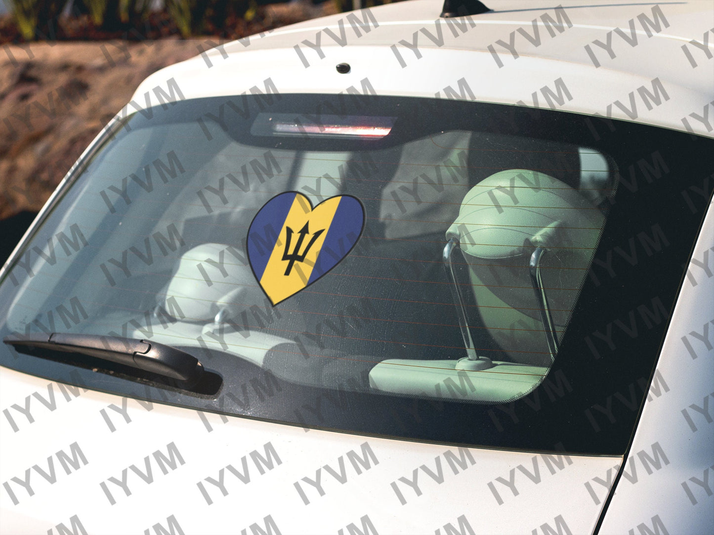 Barbados Flag Heart Sticker Decal / Bridgetown  / Pride and Industry / Barbadian Bajan