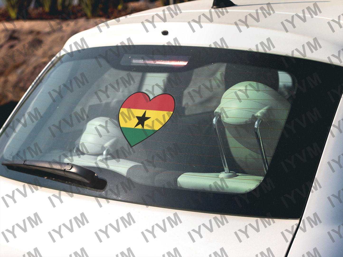 Ghana Flag Heart Sticker Decal / Republic of Ghana / Freedom and Justice / Accra / Ghanaian