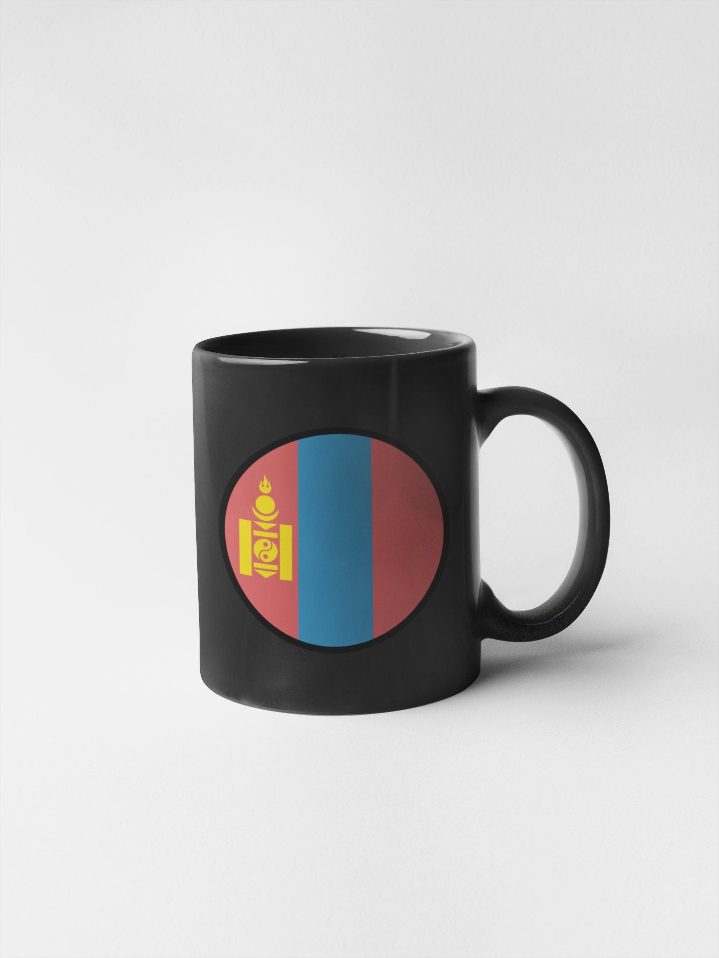 Mongolia Flag Circle Sticker Decal