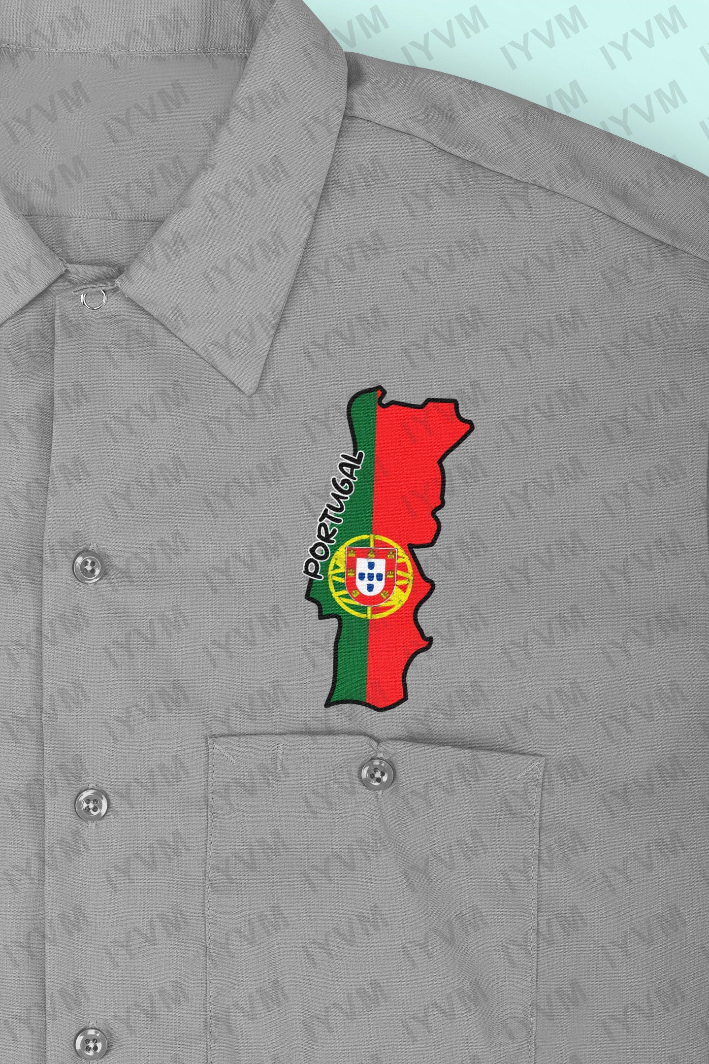 Portugal Map Iron On Heat Transfer Vinyl HTV / Portuguese Republic / Esta é a ditosa Pátria minha amada / Lisbon / Portuguese