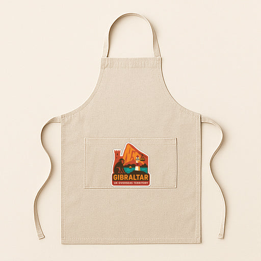 A beige apricot with a graphic design on the front pocket.