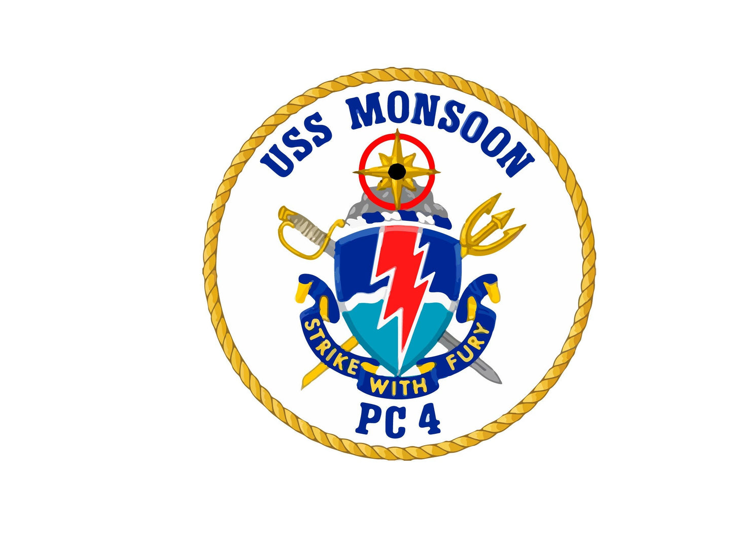 USS Monsoon PC-4 Badge Sticker Decal Cyclone Class Patrol boat Car Sticker Bumper Sticker for Car Emblem