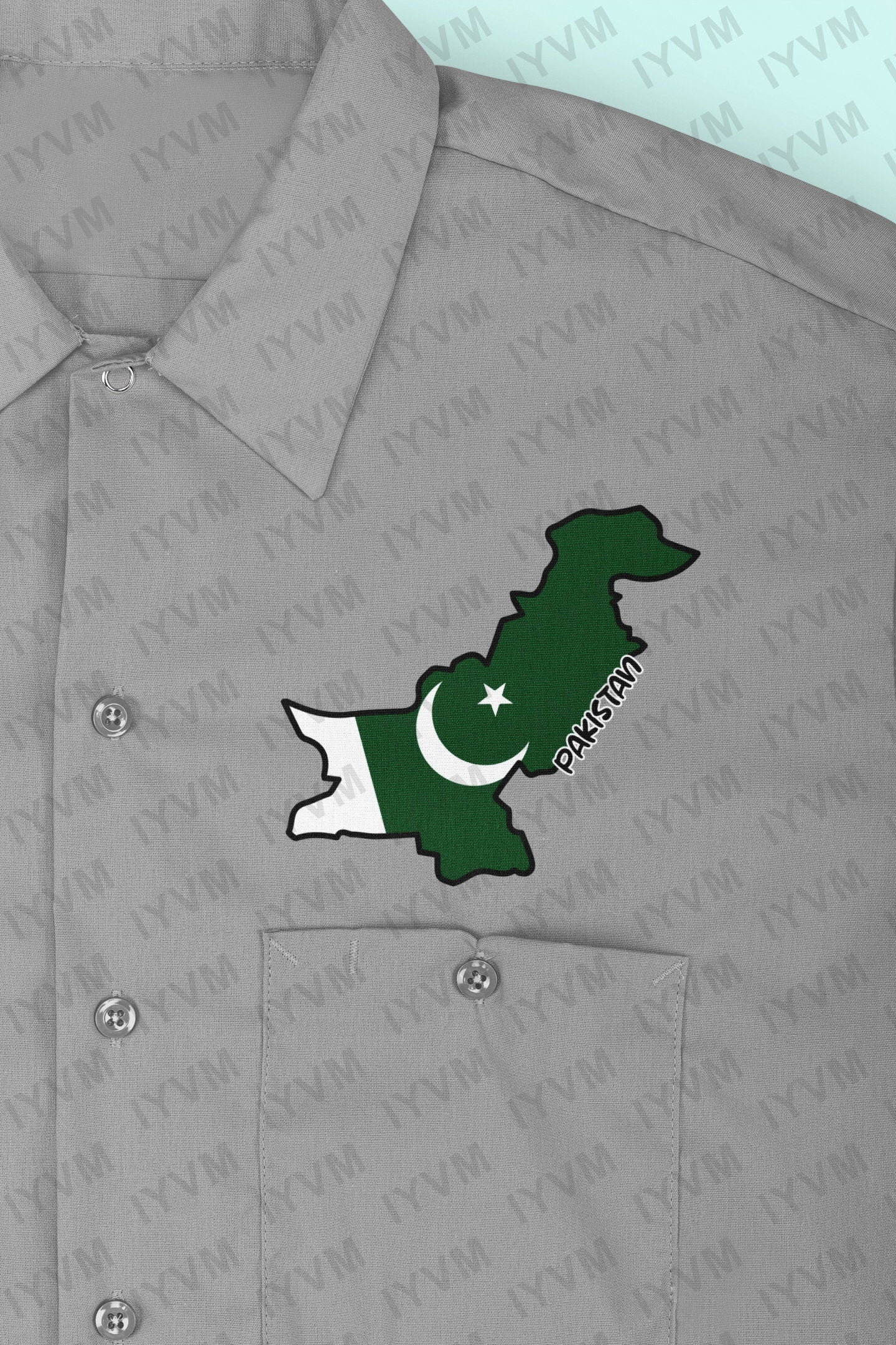 Pakistan Map Iron On Heat Transfer Vinyl HTV / Islamic Republic of Pakistan / Islamabad / Pakistani