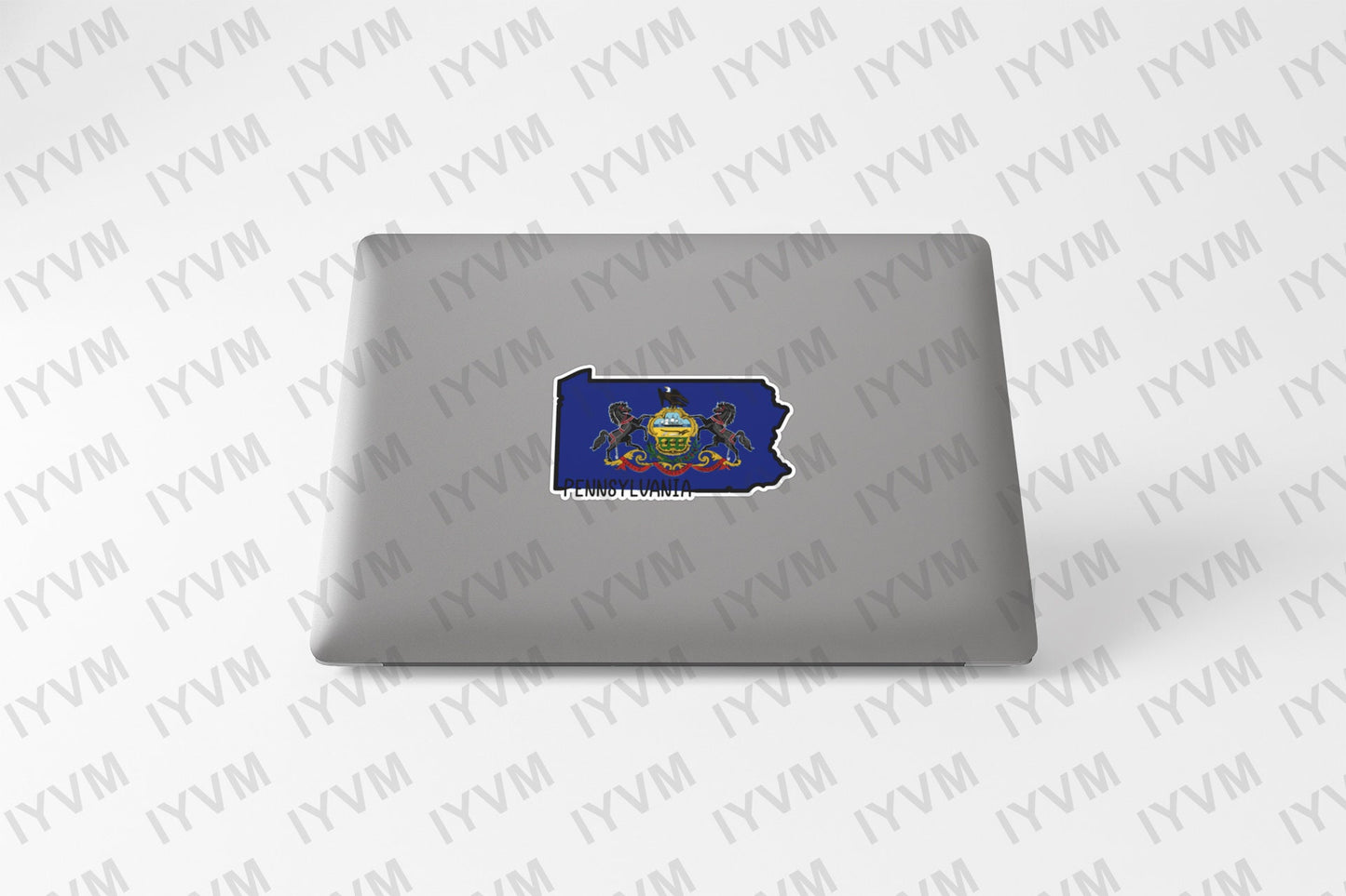 State of Pennsylvania Map Flag Sticker Decal  USA Pennsylvania State  Harrisburg  The Keystone State  Quaker State  Coal State / Railroad