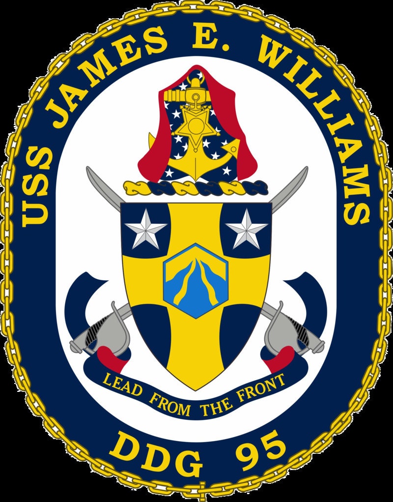 USS James E. Williams DDG-95 Badge Iron On Heat Transfer Vinyl HTV Arleigh Burke Class Destroyer