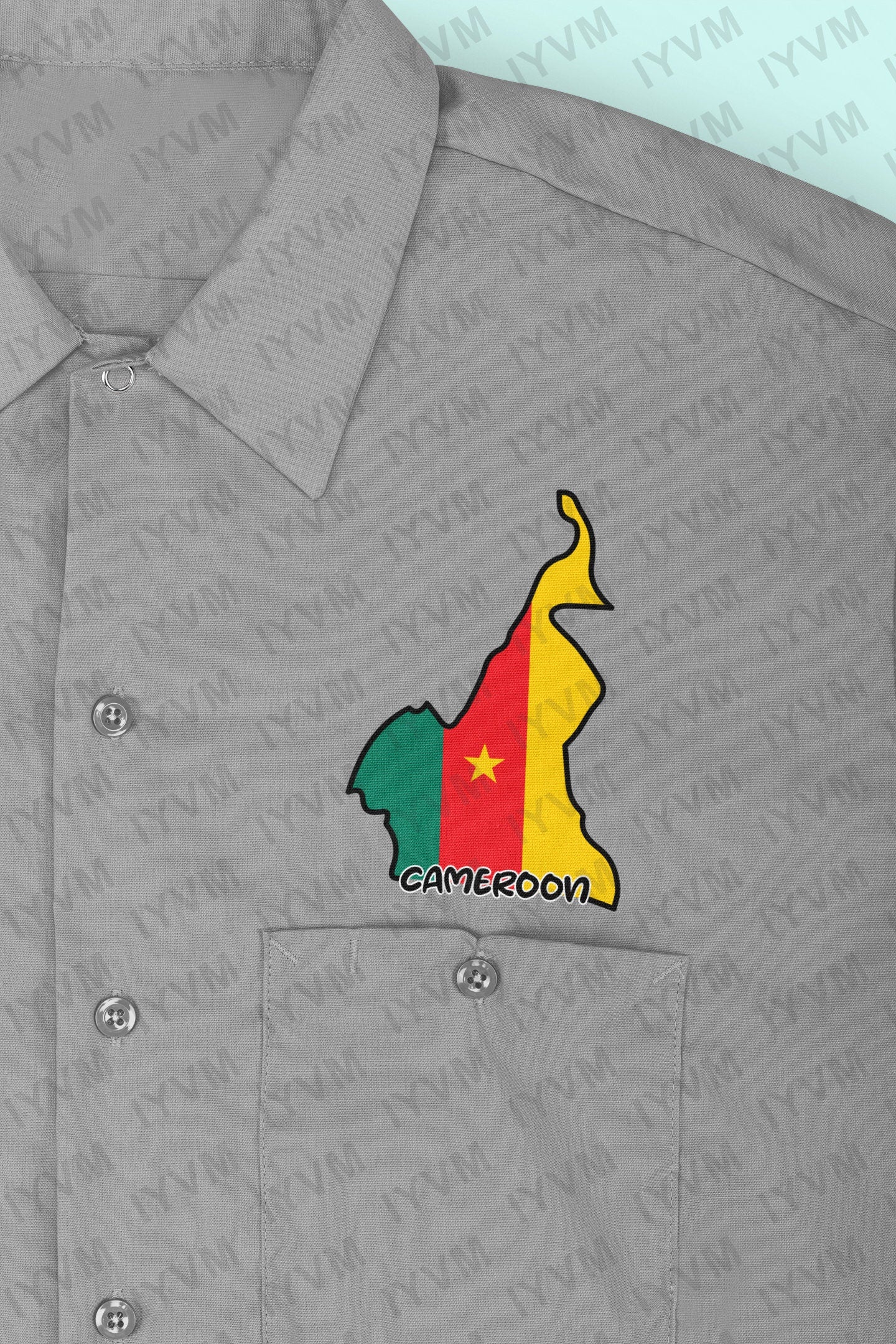 Cameroon Map Iron On Heat Transfer Vinyl HTV / Republic of Cameroon / Yaoundé / Paix – Travail – Patrie / Cameroonian