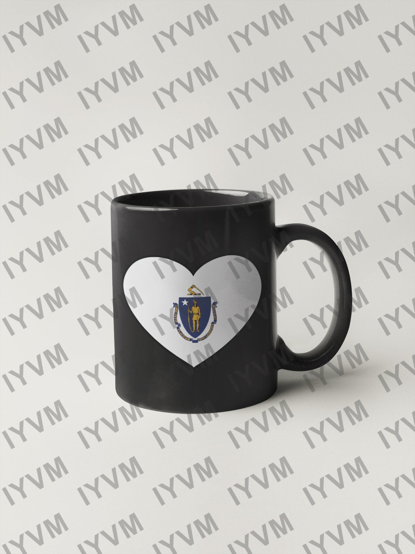 State of Massachusetts Flag Heart Sticker Decal  USA Massachusetts State  Boston  The Bay State  Baked Bean State  Codfish State /