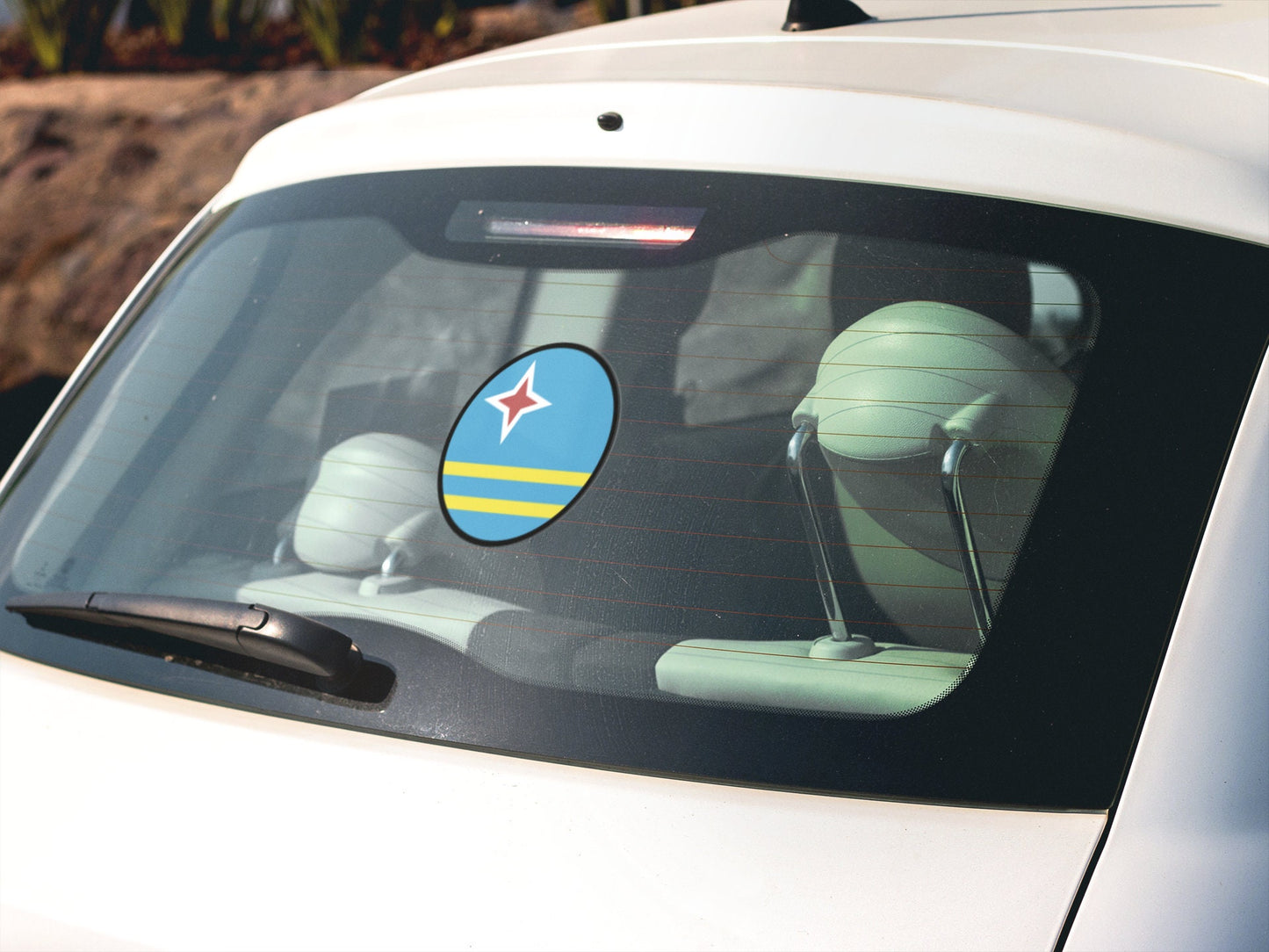 Aruba Flag Circle Sticker Decal