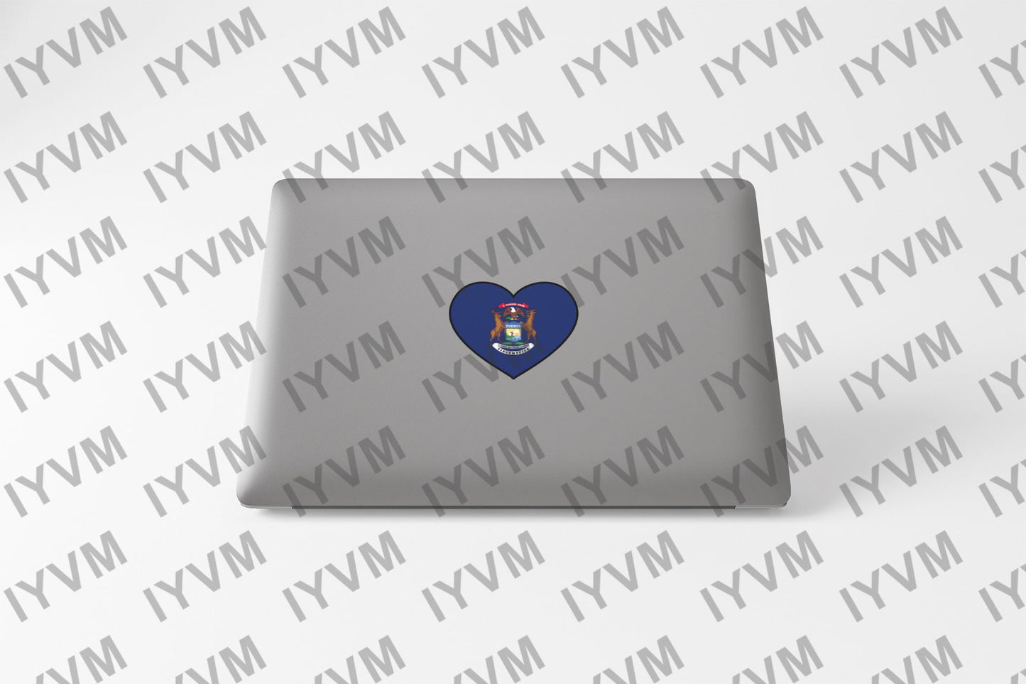 State of Michigan Flag Heart Sticker Decal  USA Michigan State  Lansing  The Great Lakes State  Water Wonderland and Water-Winter Wonderland