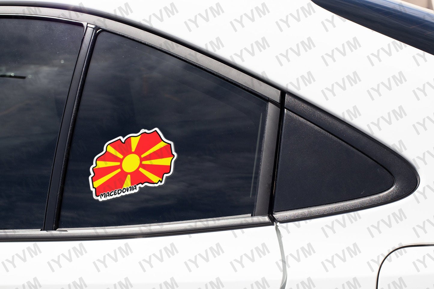 Macedonia Map Flag Sticker Decal / Republic of North Macedonia / Република Северна Македонија / Skopje / Macedonian