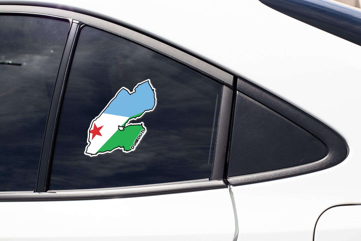 Djibouti Map Flag Sticker Decal