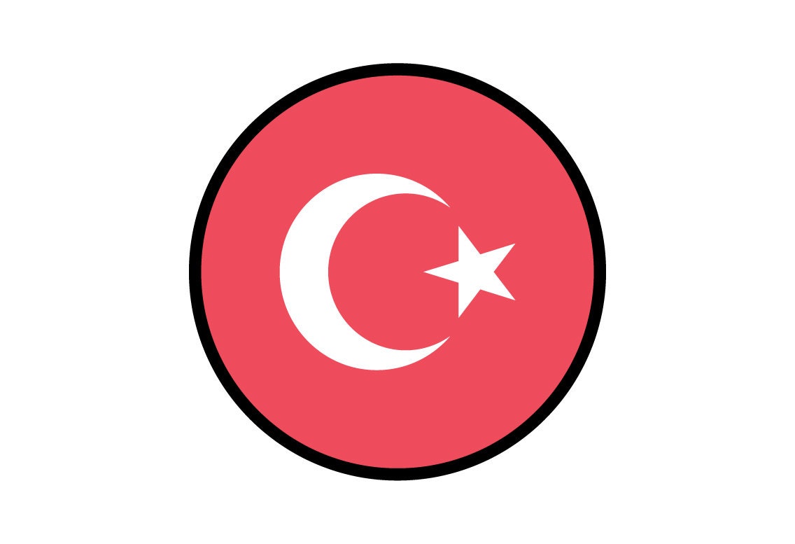 Turkey Flag Circle Sticker Decal