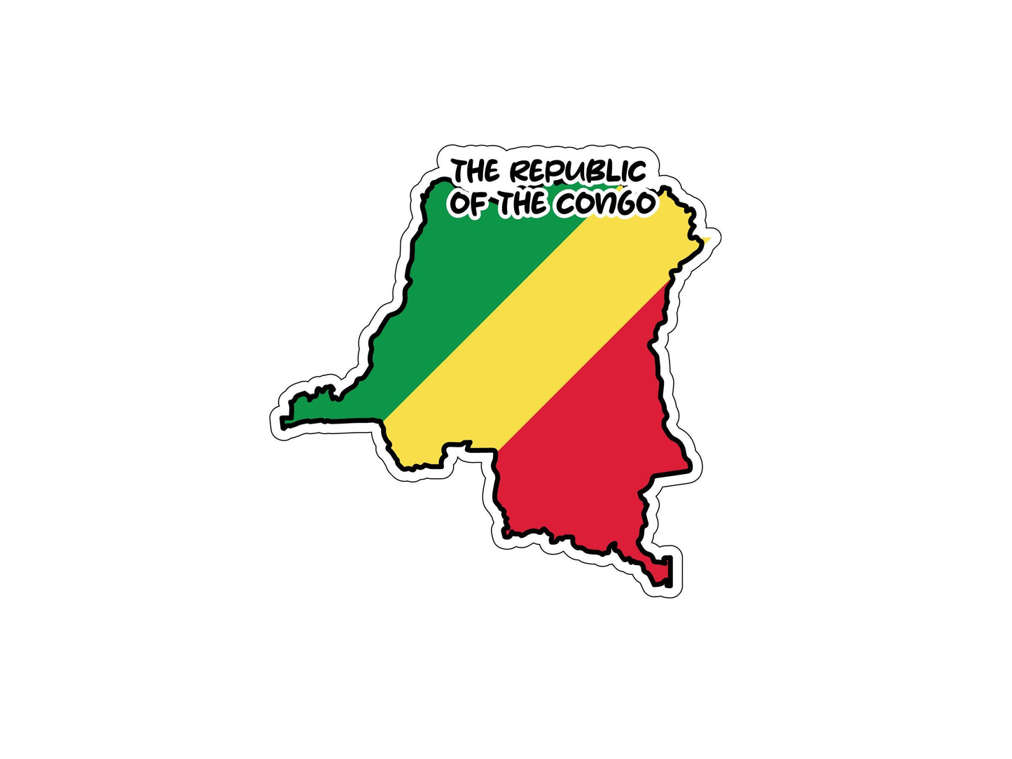 the Republic of the Congo Map Flag Sticker Decal