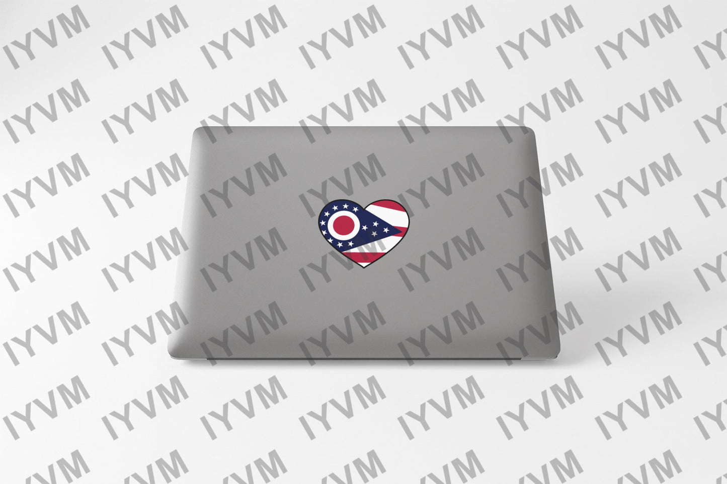State of Ohio Flag Heart Sticker Decal  USA Ohio State  Columbus  The Buckeye State  Birthplace of Aviation  The Heart of It All