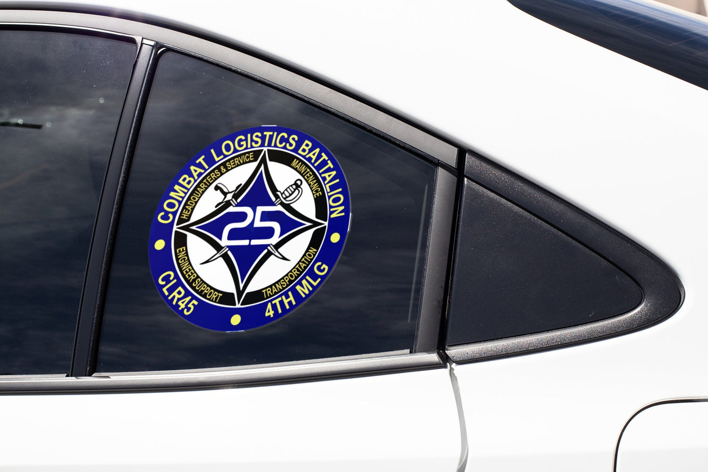 a close up of a car window with a sticker on it