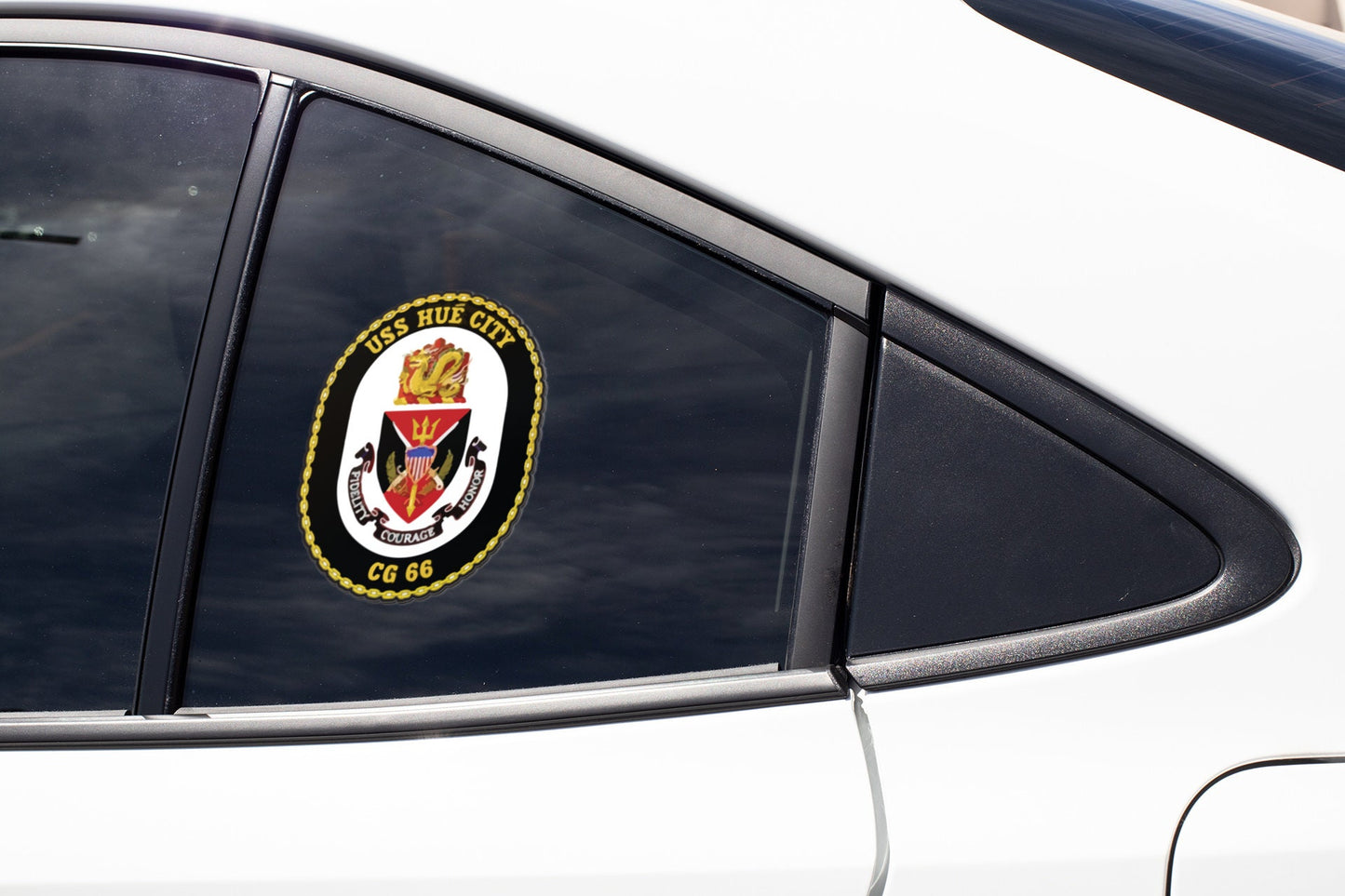 USS Hue City CG-66 Badge Sticker Decal Ticonderoga Class Cruiser Car Sticker Bumper Sticker for Car Emblem