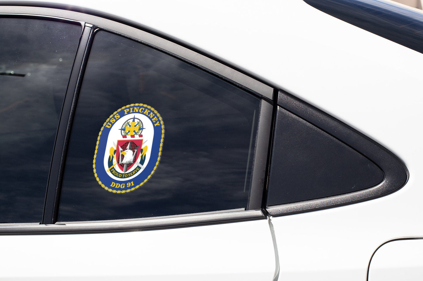 USS Pinckney DDG-91 Badge Sticker Decal Arleigh Burke Class Destroyer Car Sticker Bumper Sticker for Car Emblem